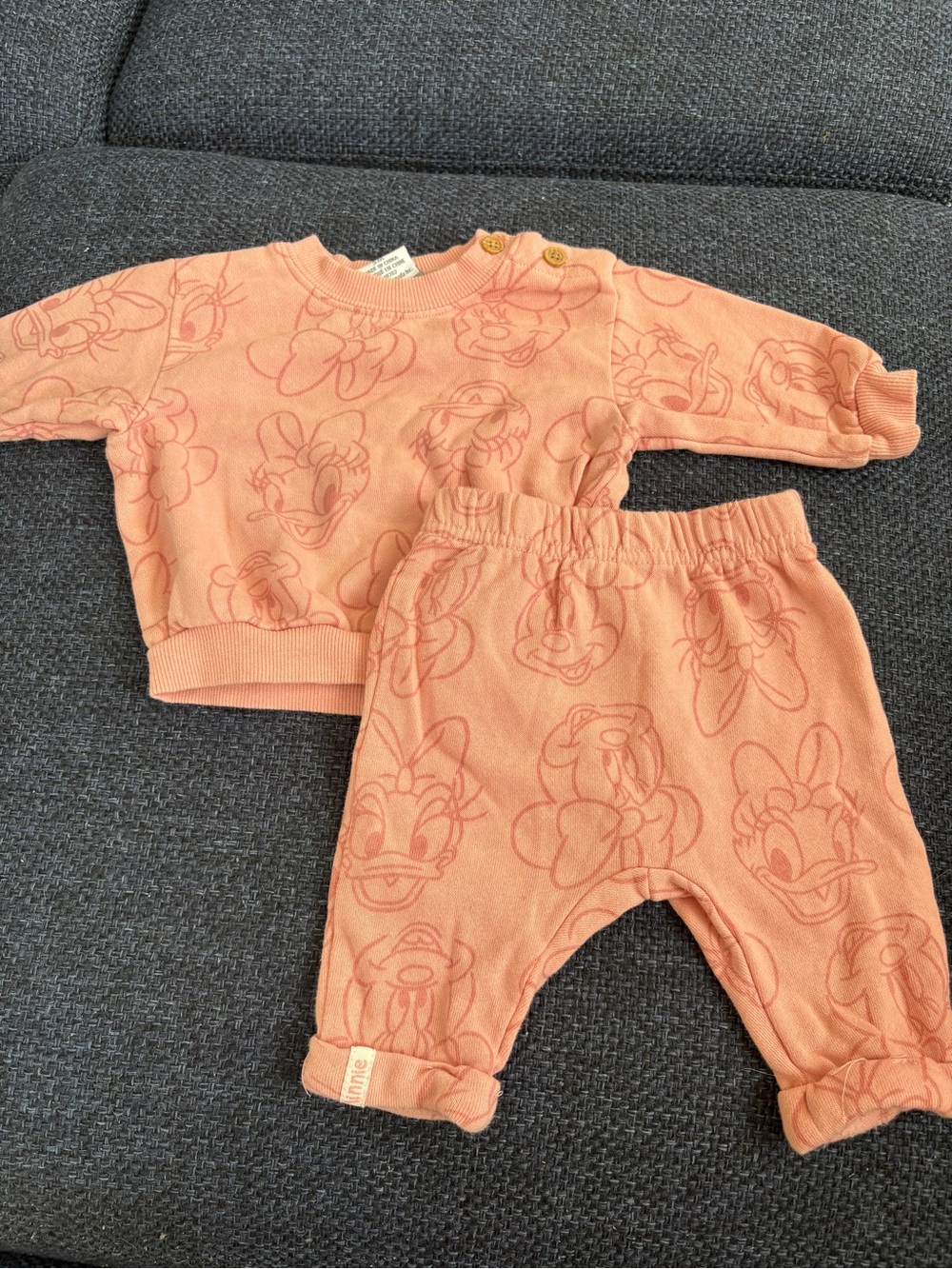 Disney Peach Daisy Duck Two-Piece Pajama Set